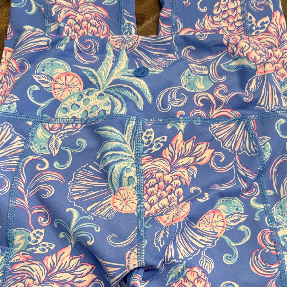 Lilly Pulitzer Luxletic Floral Blue Leggings - Picture 5 of 5